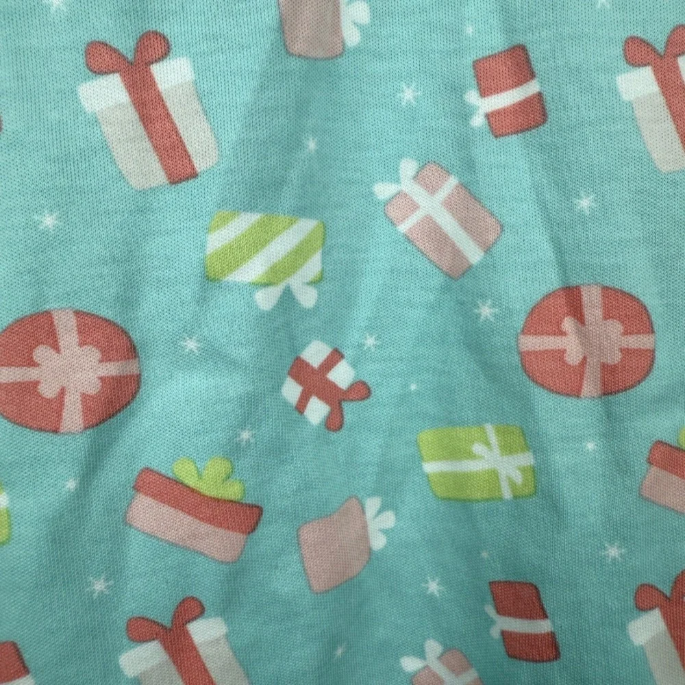 The Oaks Apparel Dress Girls 2T Blue Christmas Pima Cotton Peter Pan Collar Gift